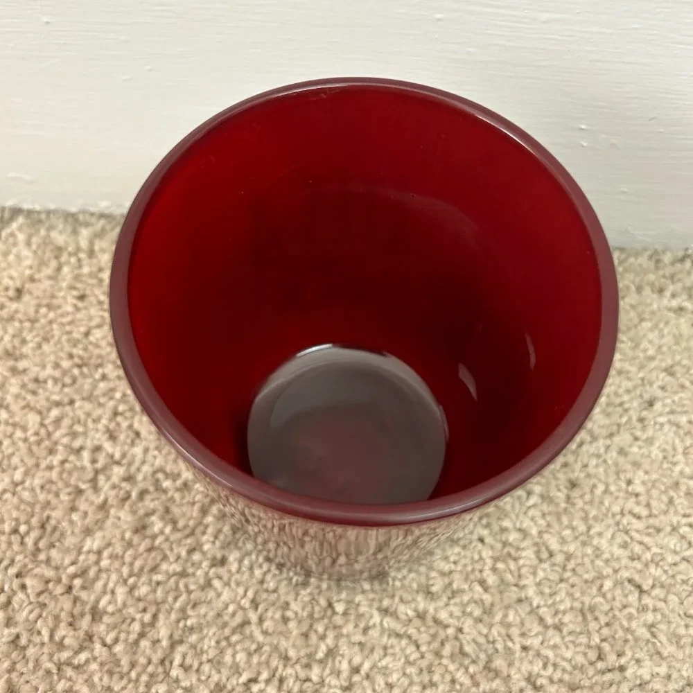 Rae Dunn Lips & Eyes Maroon Red Brush Holder